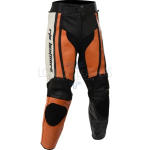 Raptor Orange Motorcycle Leather Biker Trouser